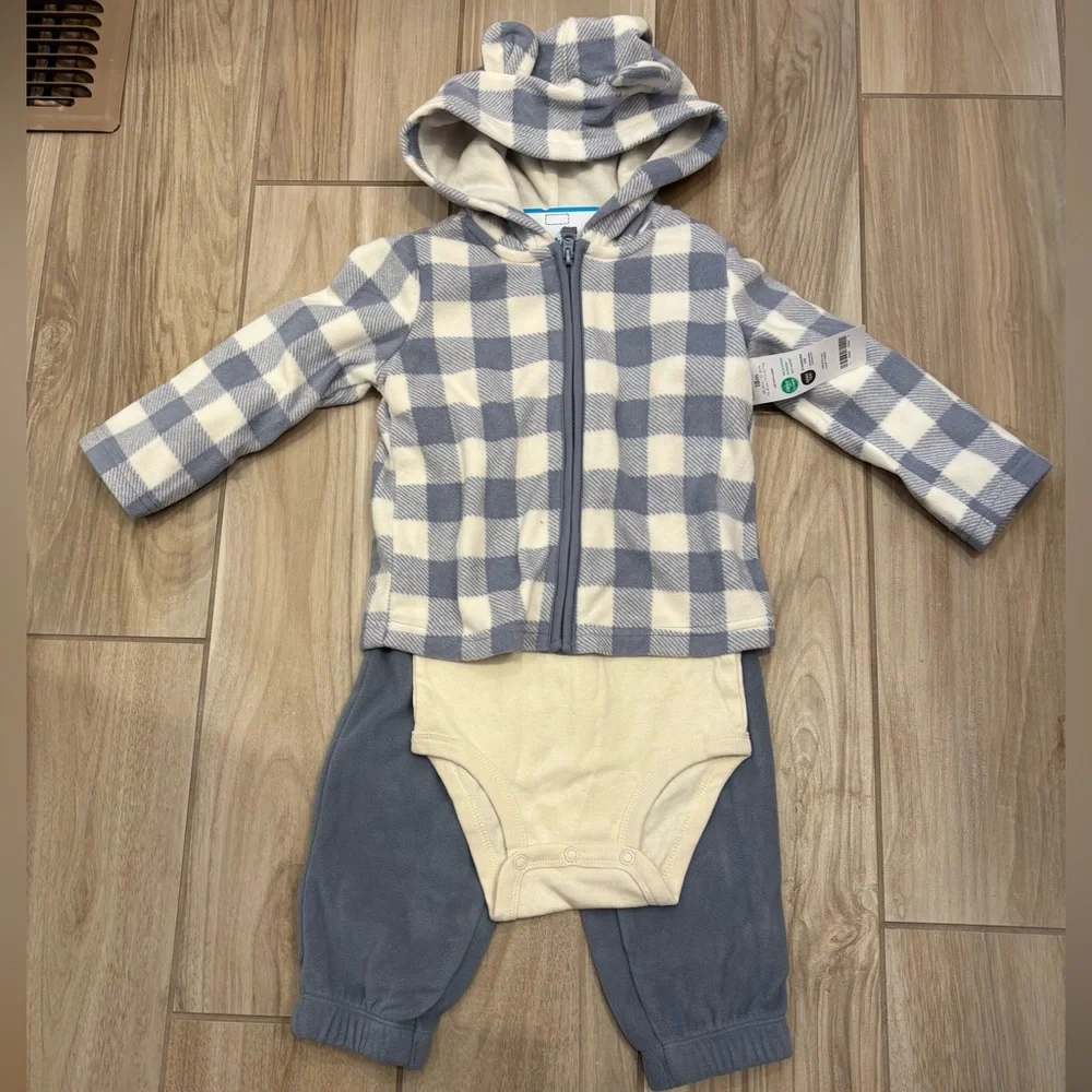 NWT Carters bear ears long sleeve 3 pc set